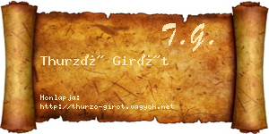 Thurzó Girót névjegykártya
